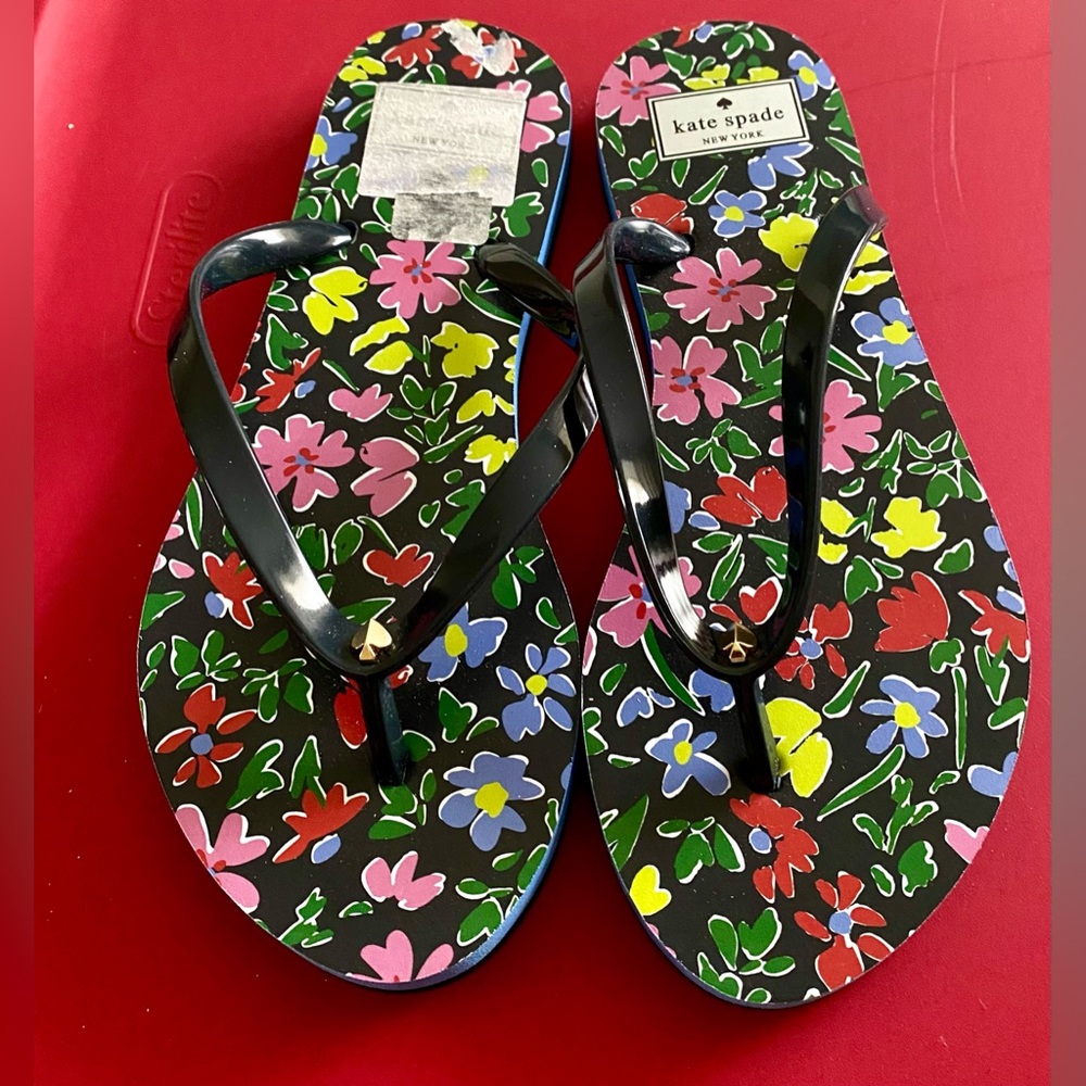 KATE SPADE Floral Flip Flop Slip-On Slide - Picture 2 of 5